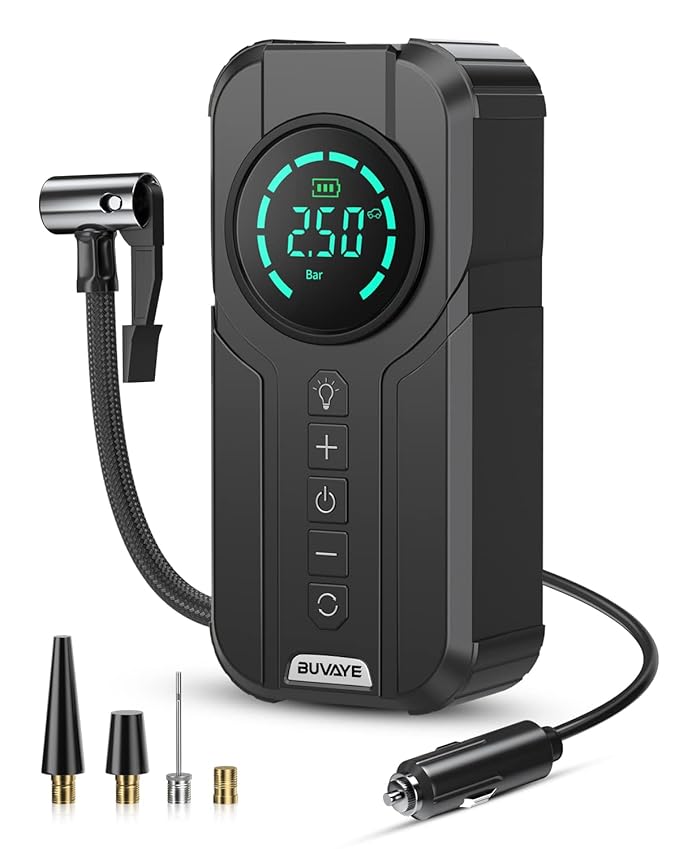 Portable Smart Tire Inflator 150PSI – Rechargeable Digital Air Pump with Auto Shut-Off