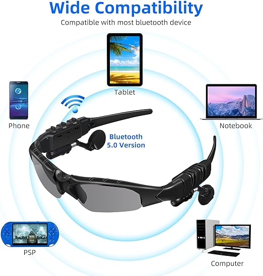 Wireless Bluetooth Headphones and Sunglasses Sports Stereo