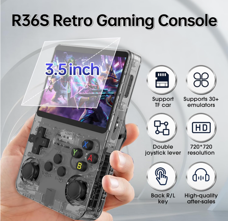 R36S Retro Handheld Game Console 3.5” IPS 64GB/128GB/256GB