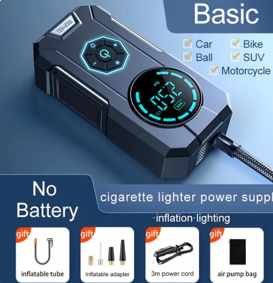 Portable Smart Tire Inflator 150PSI – Rechargeable Digital Air Pump with Auto Shut-Off